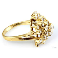 2.00ctw Diamond 14K Yellow Gold Tiered Cluster Ring