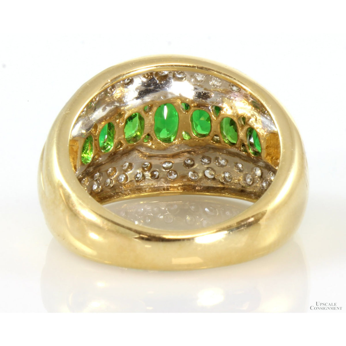 1.39ctw Chrome Diopside & .18ctw Pave Diamond 14K Gold Ring