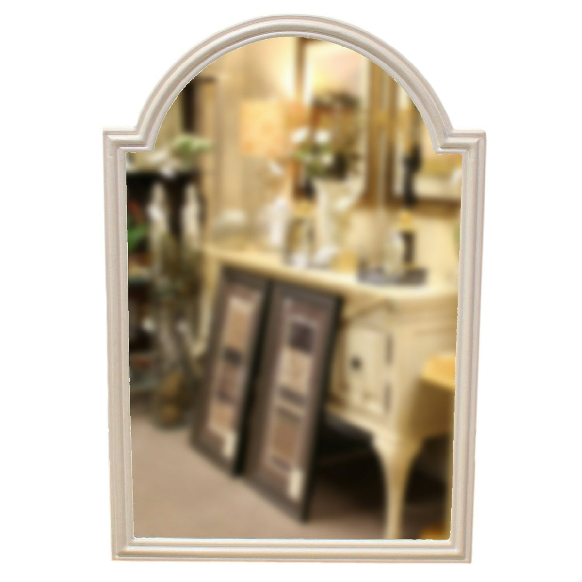 White Arch Top Wall Mirror
