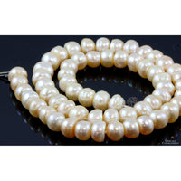 Handknotted 9mm Cultured Freshwater White Pearl Strand