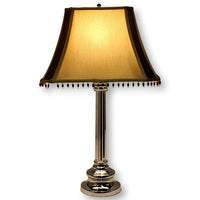 Glass Column Table Lamp w/Beaded Shade
