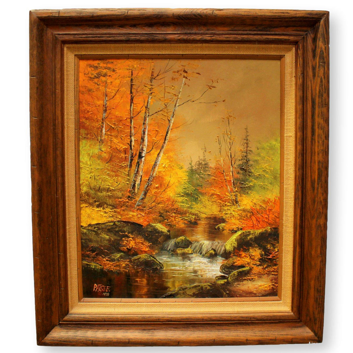 Framed Original Oil Autumn Landscape Scene by Oregon Artist Patsee Hunter