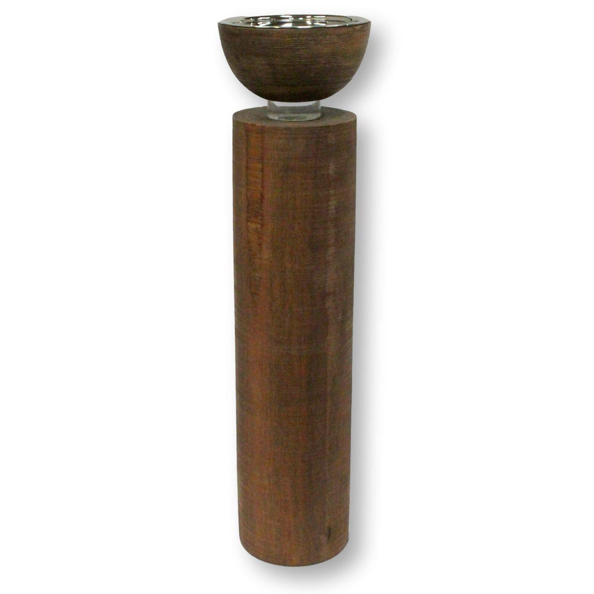 Wood Pillar Candle Holder