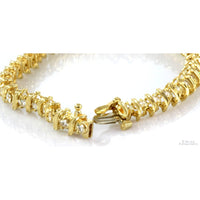 2.97ctw Diamond 14K Yellow Gold S-Link Tennis Bracelet
