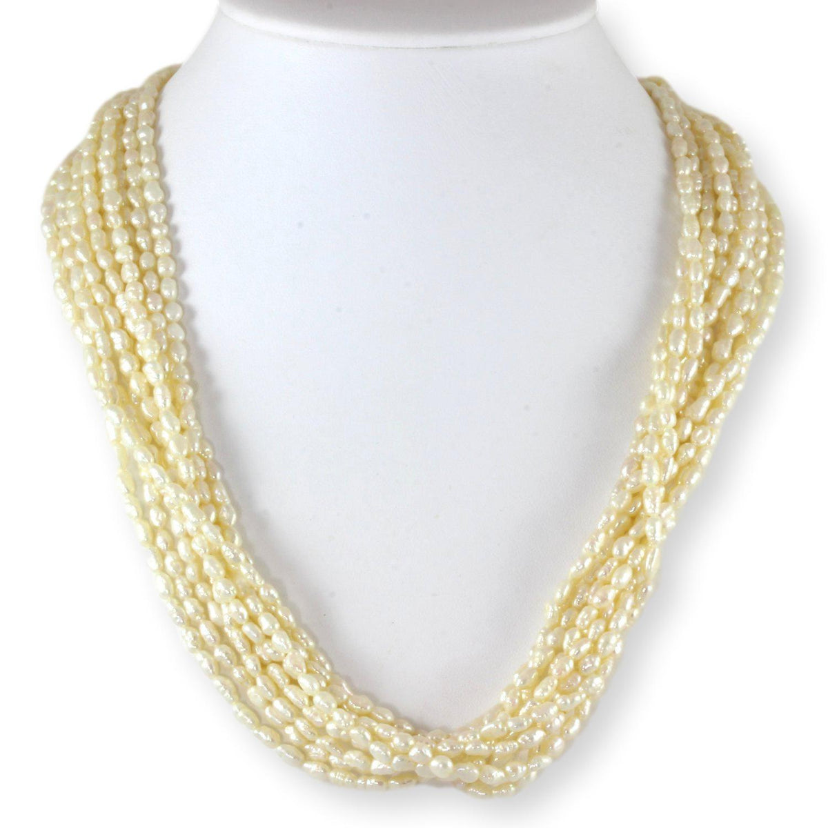 Cultured Freshwater Rice Pearl Ten-Strand 14K Necklace