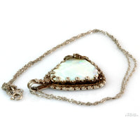 Vintage Opal Doublet Sterling Silver Pendant Necklace