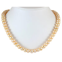 Handknotted 9mm Cultured Peach Button Pearl Strand