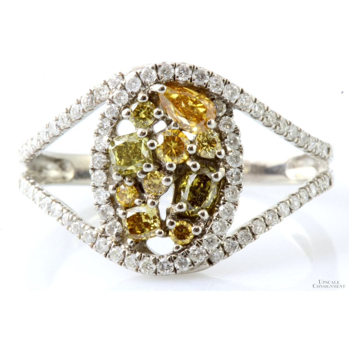 Eternal Love .75ctw Yellow & White Diamond 14K Gold Ring