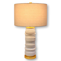 White Ceramic 'Wrapped Rope' Table Lamp