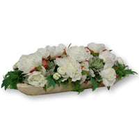 White Peony Tray Floral Arrangement