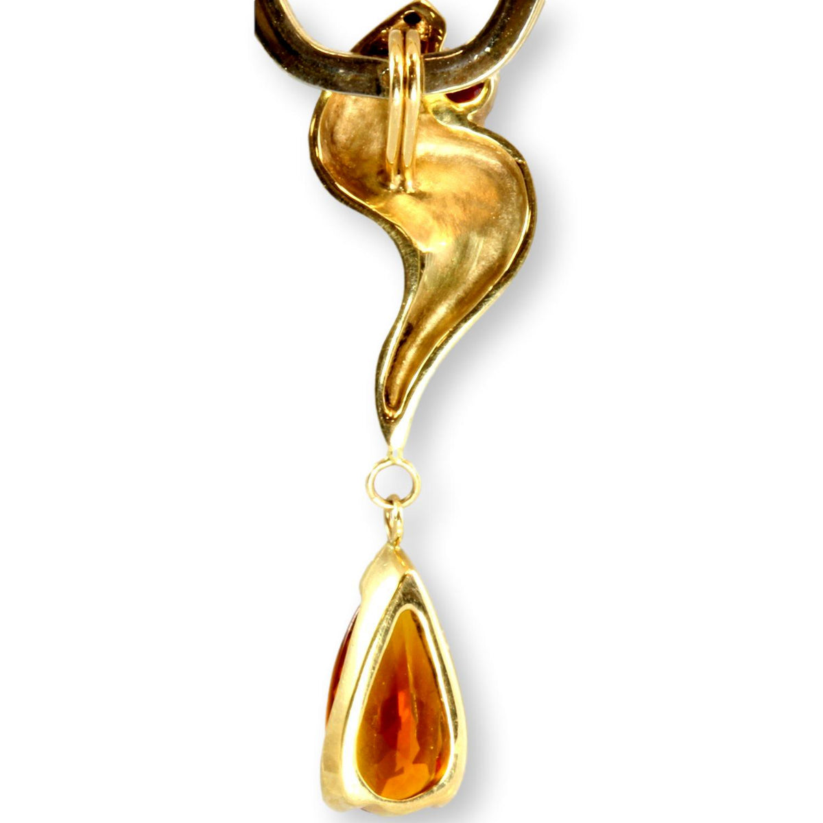 2.29ct Citrine .34ct Ant Hill Garnet 14K Yellow Gold Articulated Pendant