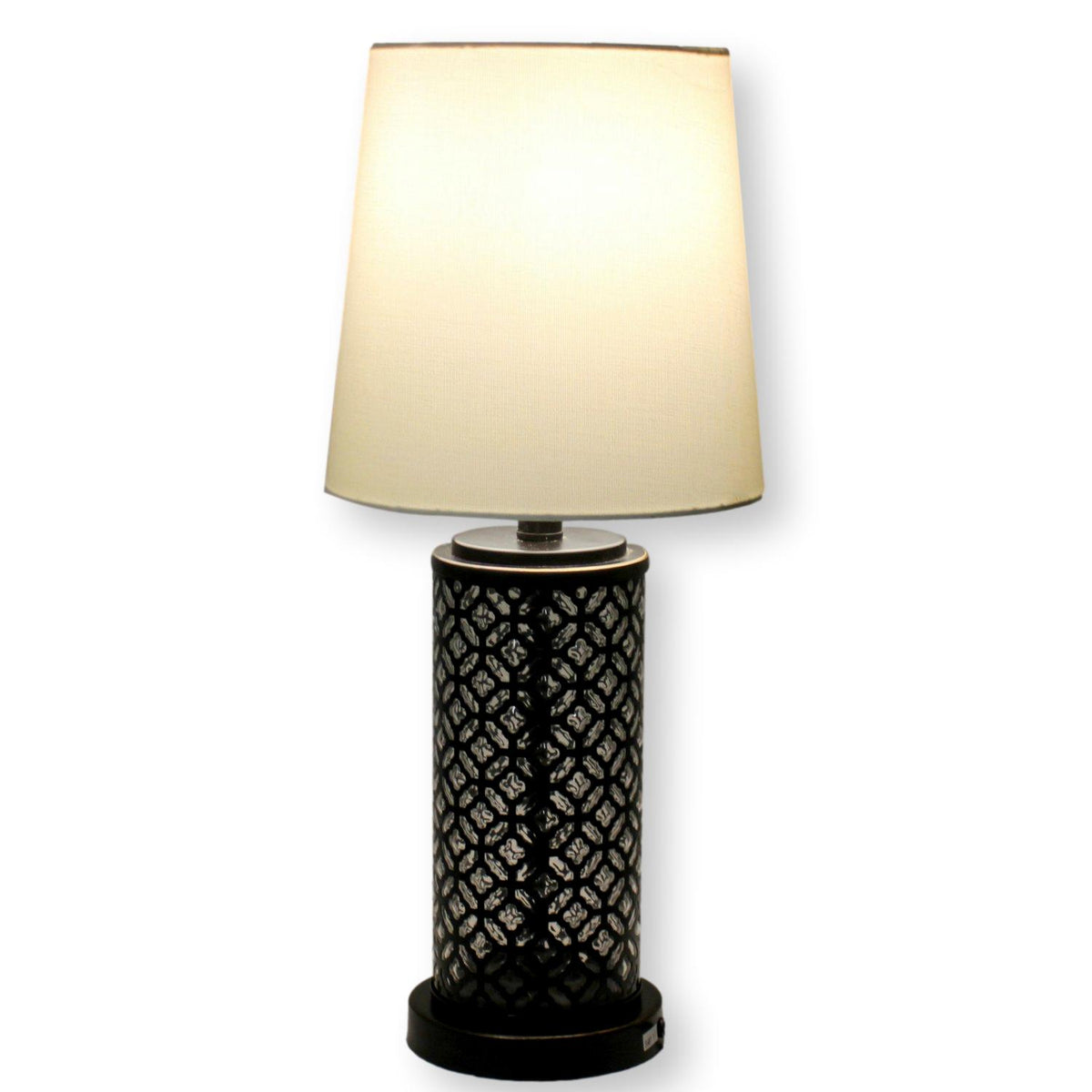 Glass & Metal Column Table Lamps