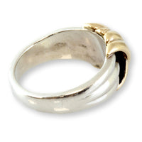 Sterling Silver & 10K Yellow Gold Crossover Ring