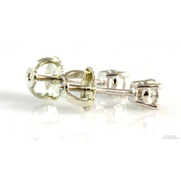 18K White Gold .30ctw Diamond Stud Earrings - 14K Backs