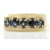 1.10ctw Blue Sapphire 14K Yellow Gold Unisex Ring
