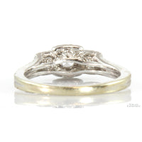 14K White Gold .75ctw Three-Stone Diamond Halo Engagement Ring