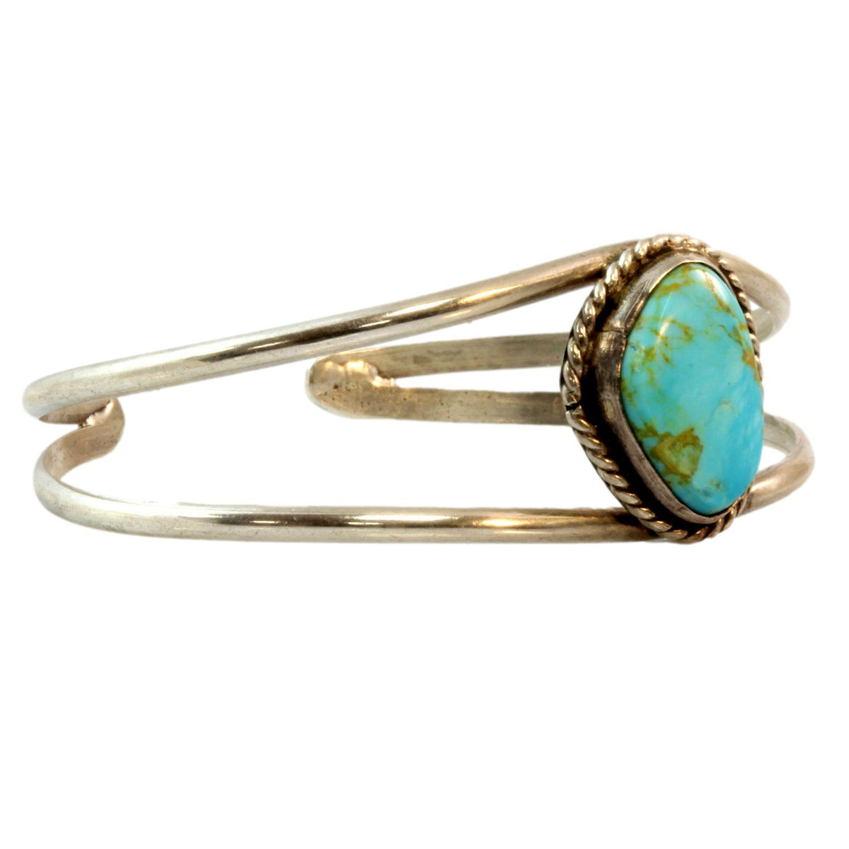Vintage Child's Turquoise Sterling Silver Cuff Bracelet