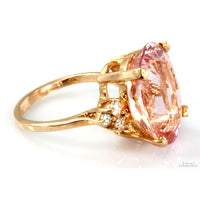 19.25ct Morganite .60ctw Diamond 14K Rose Gold Ring