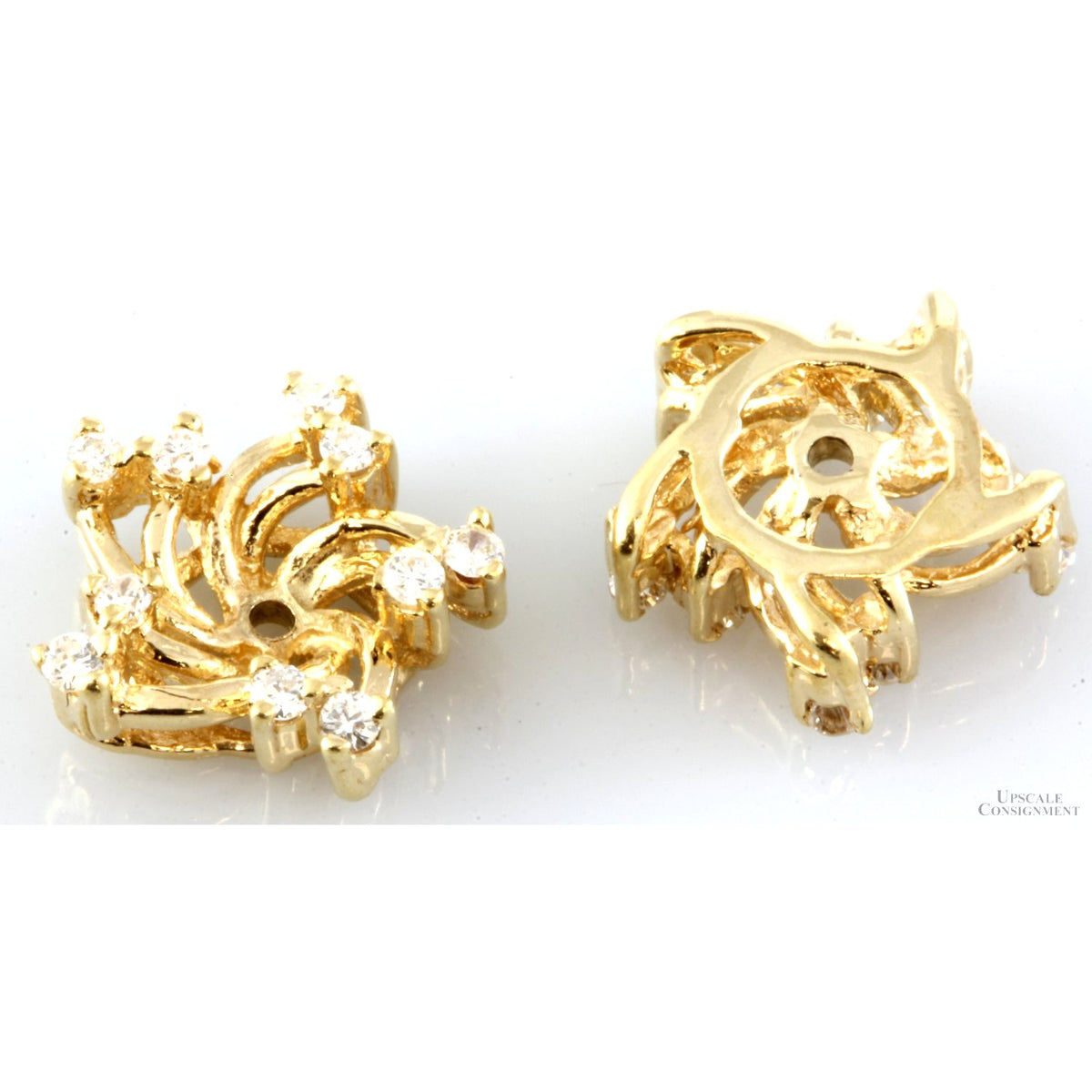 .25ctw Diamond 14K Pinwheel Earring Enhancer Jackets